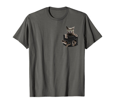 Russian Blue Cat in Pocket T-Shirt