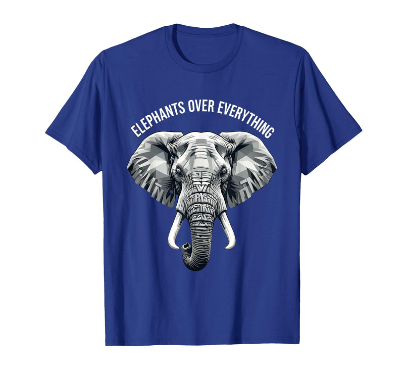 Mademark Elephants Over Everything Elephant Lover Design T-Shirt - Men - Royal Blue