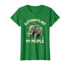 Mademark Elephants Are My People Pixel Art Design T-Shirt - Women - Kelly Green