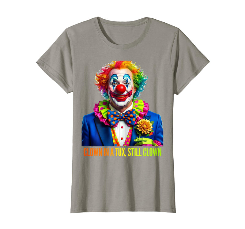 Mademark Clown In A Tux, Still Clown Design T-Shirt - Slate Grey