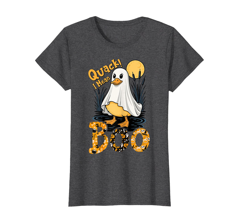 Duck Halloween Gifts Co. Quack I Mean Boo Duck Trick or Treat Spooky Halloween Party T-Shirt - Dark Heather Grey