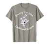 Sorry I'm Late, I Didn't Want to Come White Rabbit Watch T-Shirt in Slate Grey