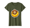 Mademark Monkey Eating Oversized Banana Slice Graphic T-Shirt - Women - Olive Green