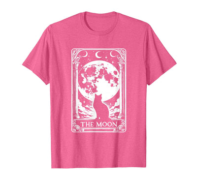 Vintage Tarot Card Cat Designs Witchy Cat Vintage Halloween Gothic The Moon Tarot Card T-Shirt