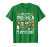 Halloween Shirts Costume Women Men Kids Pajama This is My Halloween Pajama Shirt Pumpkin Witch Skeleton T-Shirt - Kelly Green
