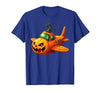 Funny Halloween Airplane Costume for Kid Boy Funny Airplane Pumpkin Pilot Lovers Halloween Mens Boys Kids T-Shirt - Royal