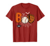 Boo Baseball Halloween Tee Funny Boo Baseball Halloween Sports Men Boys Kids Toddler T-Shirt - Cranberry Red