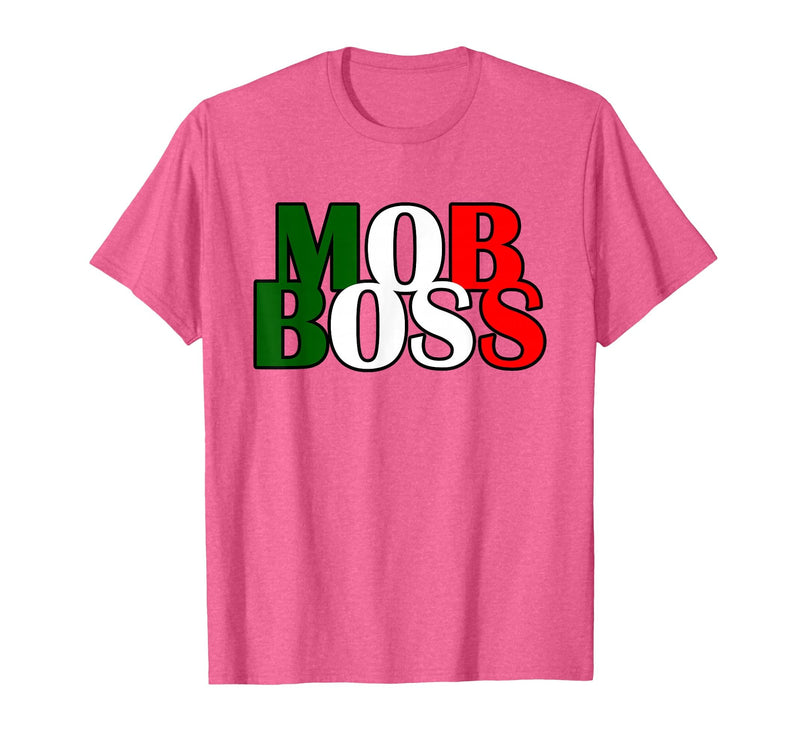 Italian Yeah B Mob Boss Italian Flag 1920s Costume Mafia Party T-Shirt - Pink Heather