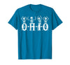 Funny O-H-I-O State Skeleton Halloween Funny O-H-I-O State Skeleton Ohio Halloween Vintage Vibe Fun T-Shirt - Sapphire Blue