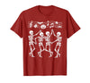 Dancing Skeletons Halloween Party Music Shirts Spooky Skeletons Symphony Halloween Dance Music Men Women T-Shirt - Cranberry