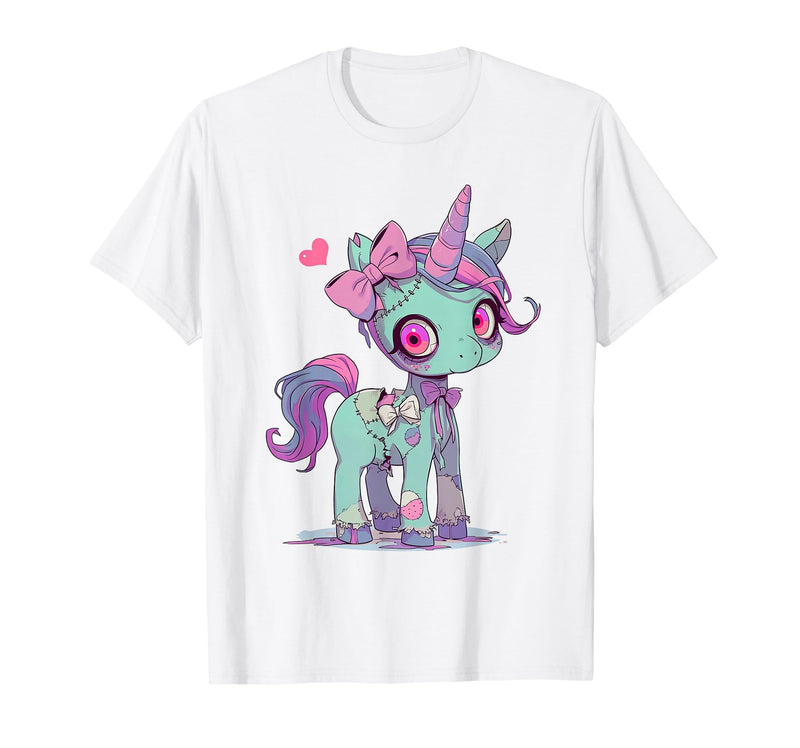 Kawaii Pastel Goth Creepy Cute Witchy Halloween Ts Kawaii Pastel Goth Creepy Cute Witchy Zombie Unicorn T-Shirt - White