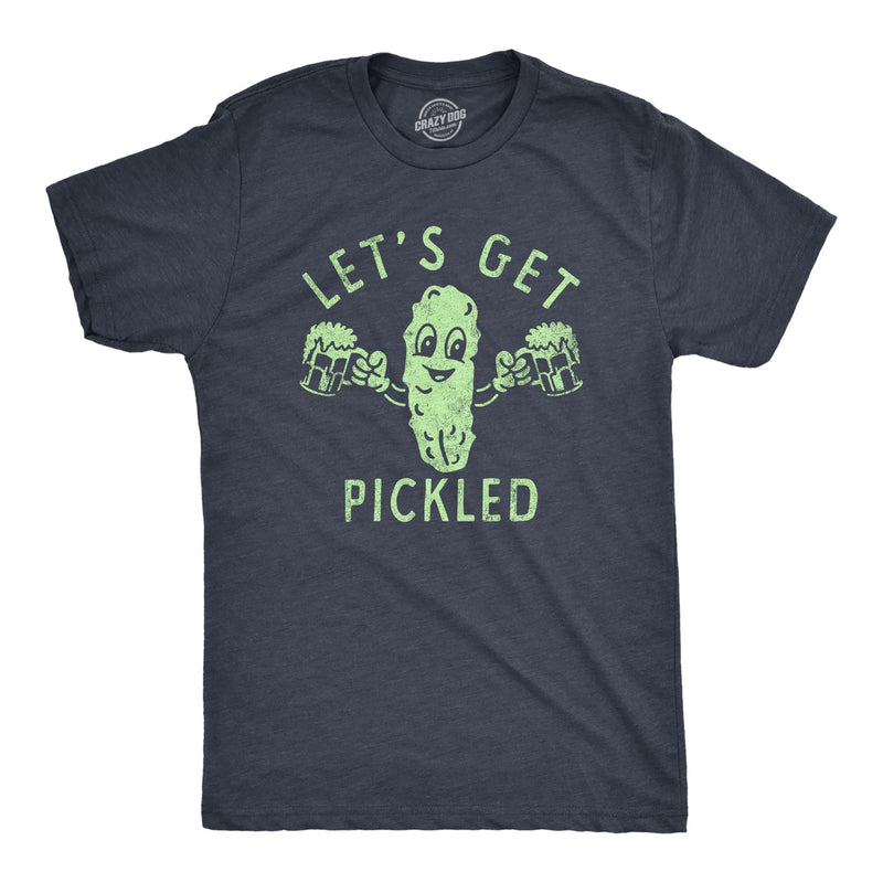 Funny for Men Food Joke for Guys with Funny Sayings Sarcastic T-Shirt in Heather Navy - Pickled