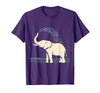 Mademark Elephant Spraying Water Raised Trunk Illustration T-Shirt - Men - Purple