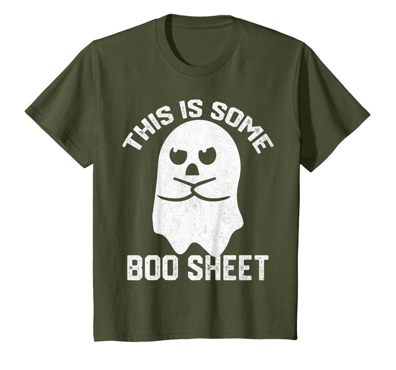 This Is Some Boo Sheet Funny Halloween Ghost This is Some Boo Sheet Halloween Angry Ghost Funny Men Women T-Shirt - Olive