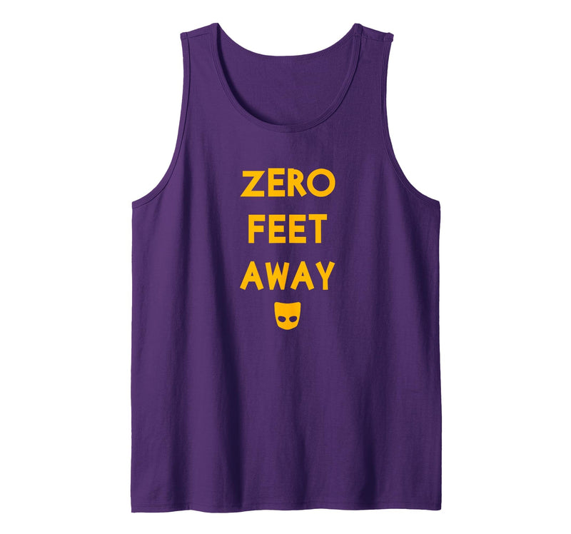 IfYouKnowYouKnow Zero 0 Feet Away Funny Gay Cruising Tank Top - Purple