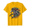 Mystical Native American Horse Farm Heritage Spirituality T-Shirt - Golden Yellow