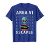 Funny Alien Halloween Costume Mugshot Alien Area 51 Escapee Funny Alien Mug Shot UFO T-Shirt - Royal Blue