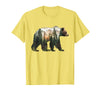 Bear Designs. Bear Forest Mountains Trees Nature Sunset Outdoor Graphic T-Shirt - Lemon Yellow