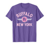 133 Apparel Buffalo NY Buffalo New York Circle NY Pink Print T-Shirt - Purple Heather