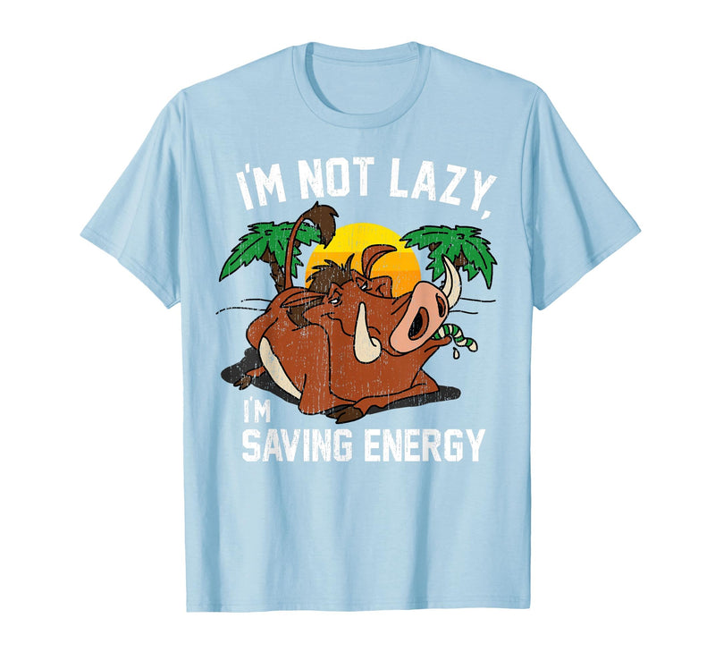 Disney Lion King Lazy Pumbaa Graphic T-Shirt T-Shirt - Baby Blue