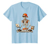 Funny Skeleton DJ Halloween Men Outfit Skeleton DJ Halloween Costume Turntable Music Funny Men Boys T-Shirt - Baby Blue