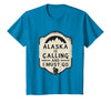 Alaska is Calling and I Must Go Mountains Bear T-Shirt - Sapphire Blue