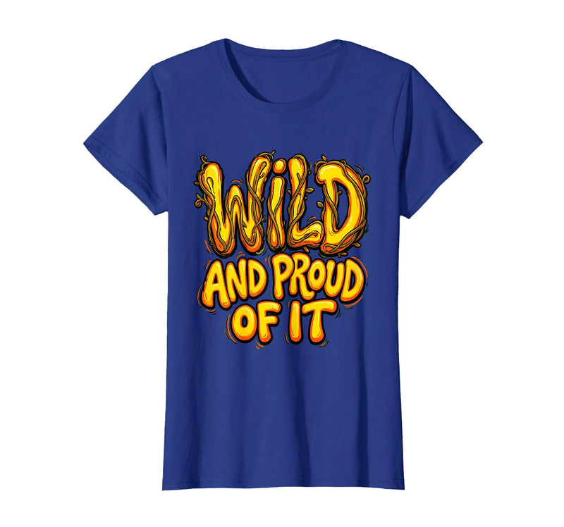 Mademark Wild and Proud of It Monkey Graphic Design T-Shirt - Women - Royal Blue