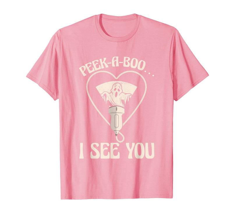 Ultrasound Tech Halloween Spooky Sonographer Gift Ultrasound Tech Xray Technician Spooky Sonographer Halloween T-Shirt - Pink