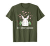 Cute Bunny Grandma Rabbit Grandmother T-Shirt in Olive Green