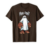 Spooky Bigfoot Sasquatch Ghost Halloween Humor Fun Boo Foot Bigfoot Ghost Sasquatch Halloween Funny Humor T-Shirt - Brown