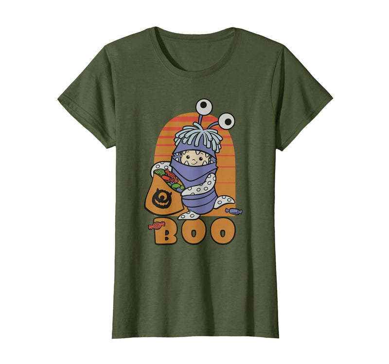 Disney Pixar Monster Inc Boo Halloween T-Shirt - Olive Green