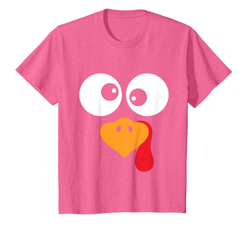 Thanksgiving shirts for Women Men Kids Thanksgiving Funny Turkey Face Costume Outfit Mens Boys Kids T-Shirt - Pink Heather