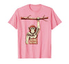 Mademark Hanging Around Doing Nothing Funny Monkey Design T-Shirt - Men - Pink