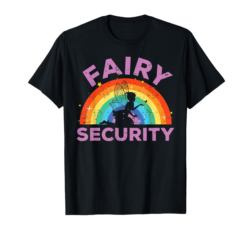 Halloween Fairy Security Father's Day Apparel Men Fairy Security Funny Dad Costume T-Shirt - Black