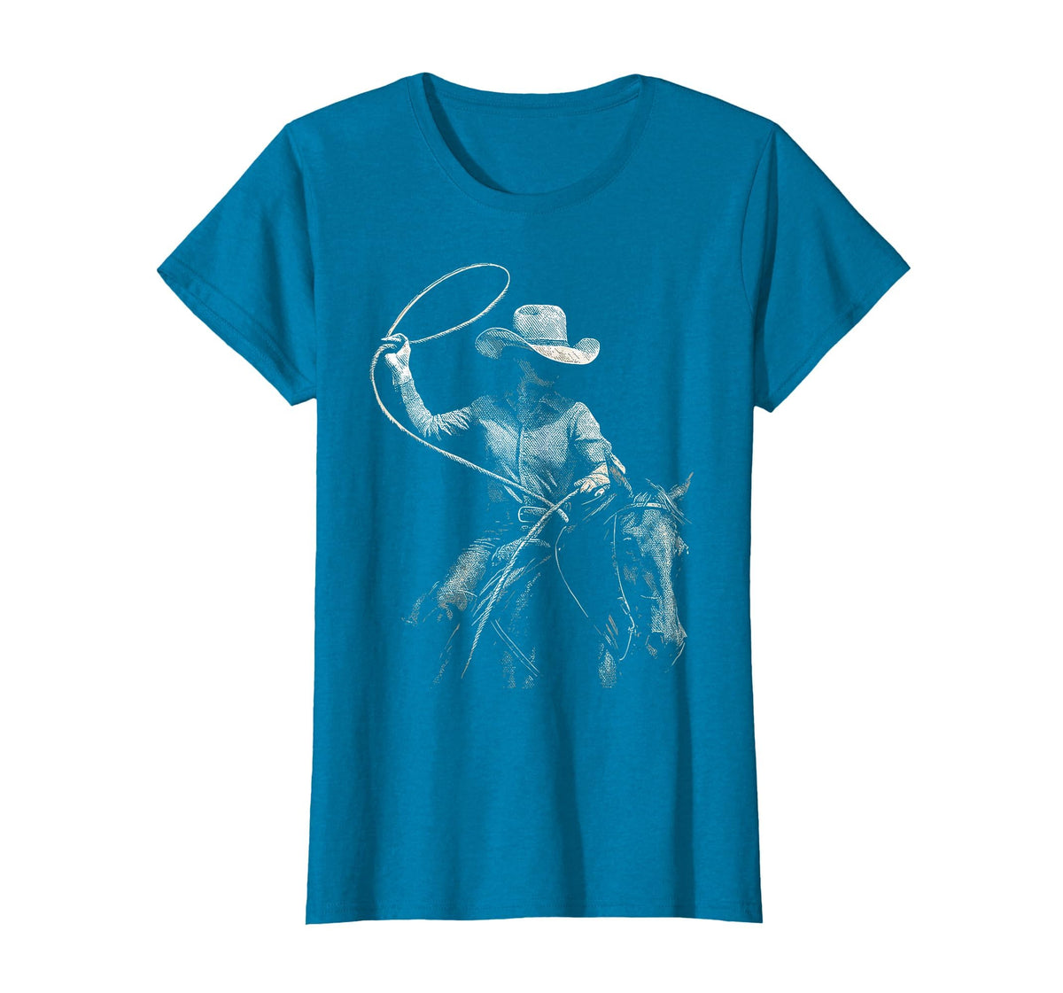 Cowgirl Western Rodeo Rodeo Cowgirl Western Horse T-Shirt - Sapphire Blue