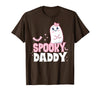 Spooky Family Cute Pink White Ghost Boo Halloween Spooky Daddy Family Cute Pink White Ghost Boo Halloween T-Shirt - Brown