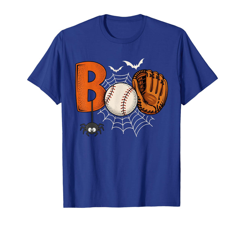 Boo Baseball Halloween Tee Funny Boo Baseball Halloween Sports Men Boys Kids Toddler T-Shirt - Royal Blue