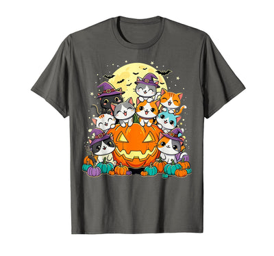 Funny Halloween Cat Lover Halloween Cat Kawaii Pumpkin Cats T-Shirt