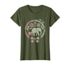 Mademark Elephant and Calf Walking Trunk to Tail Mama T-Shirt - Women - Olive Green