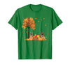Funny German Shepherd Thanksgiving Halloween German Shepherd Autumn Leaf Fall Dog Thanksgiving Halloween T-Shirt - Kelly