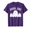 Ghoul Dad, Halloween Daddy Ghost Father of Two Ghost Girls T-Shirt - Purple