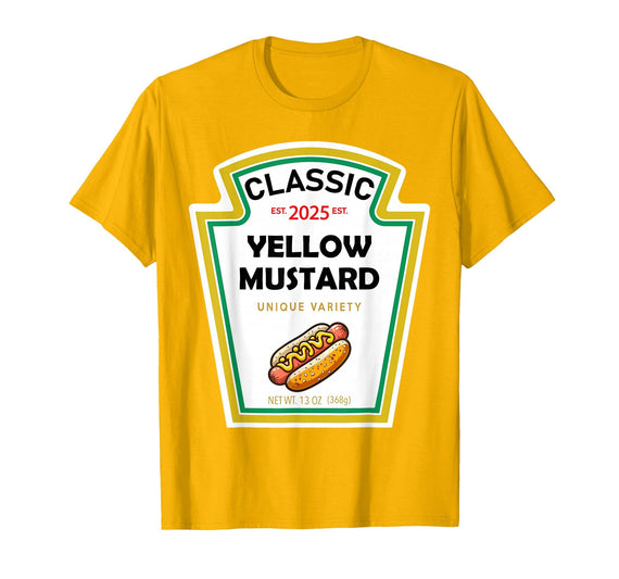 Halloween 2025 Condiments Couples Costume Sauce Yellow Mustard DIY Halloween Costume Matching Groupe Mustard T-Shirt -