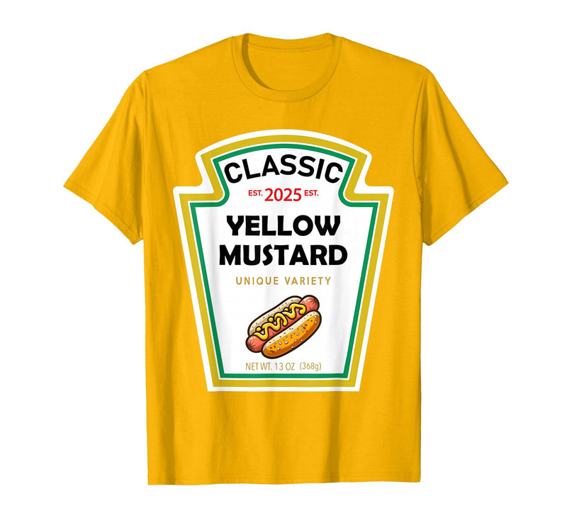 Halloween 2025 Condiments Couples Costume Sauce Yellow Mustard DIY Halloween Costume Matching Groupe Mustard T-Shirt -