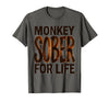 Mademark Monkey Sober For Life Funny Sobriety Design T-Shirt - Men - Asphalt Grey