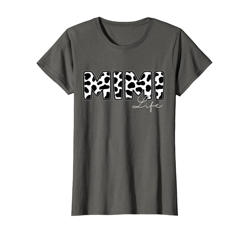 Cow Print Matching Family Apparel Mimi Life Cow Print Family Matching T-Shirt - Asphalt Grey