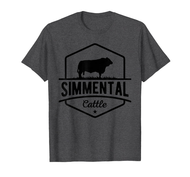 Funny Farmer Gift for Simmental Cattle Cow Farmer - Simmental Cattle T-Shirt - Dark Heather Grey