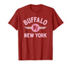 133 Apparel Buffalo NY Buffalo New York Circle NY Pink Print T-Shirt - Cranberry Red