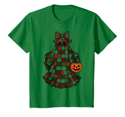 Fall Patchwork Ghost Pumpkin Halloween Rustic Tees Halloween Ghost Patchwork Rustic Pumpkin Cute Fall T-Shirt