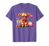 Highland Cow Land of NYC One Boujee Heifer Highland Cow Bougie Pink Tumbler Handbag T-Shirt - Purple Heather