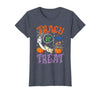 Trach or Treat ICU RN Halloween Nurse Tees Respiratory Therapist Trach or Treat ICU RN Halloween Nurse T-Shirt - Heather Blue